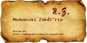 Medveczki Zakária névjegykártya